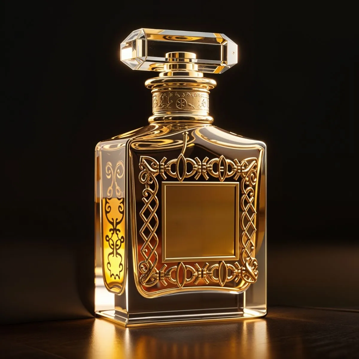 Botol custom Parfum Golden Premium Papua Parfume - elegant gold cap dengan motif anggrek